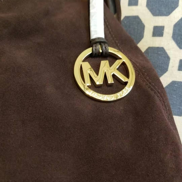 Michael Kors Handbag Rhea Large Suede Shoulder Bag - Picture 6 of 8